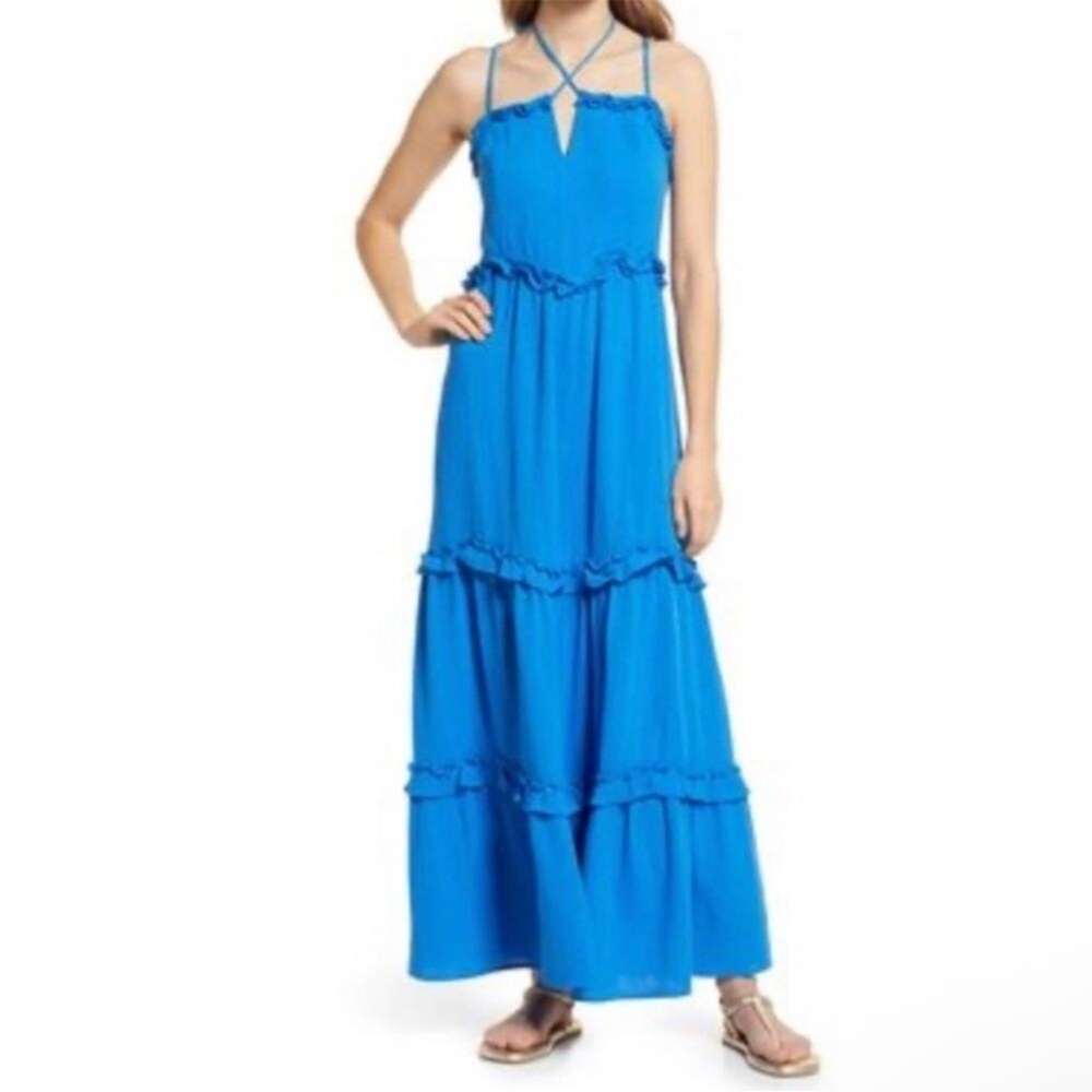 DONATED
BTFL-life Ruffle Tiered Maxi Dress in Blue
